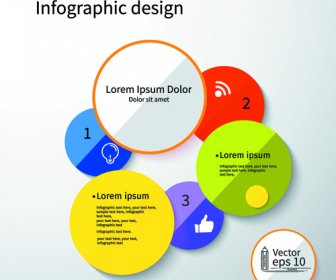 Colored Round Infographics Design Vector
