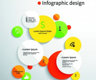 Colored Round Infographics Design Vector