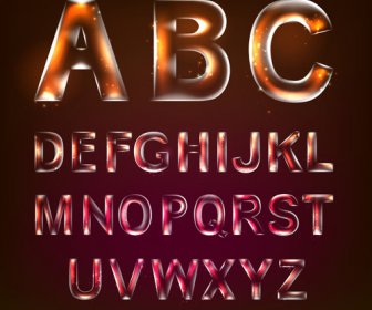 Colored Transparent Alphabets Vector