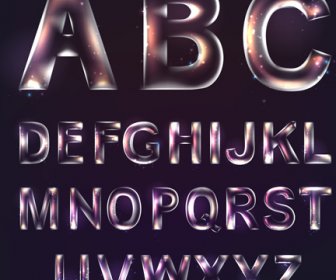 Colored Transparent Alphabets Vector