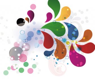 Colored Water Drop Shapes Background Vector