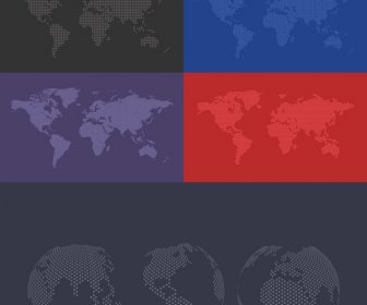 Colored World Maps Free Vector