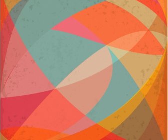 Colorful Abstract Background Vintage Style Curved Line Decoration