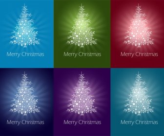Colorful Abstract Christmas Tree Vector Graphics