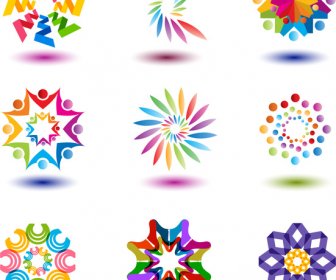 Renkli Soyut şekil Logo Tasarımı Için