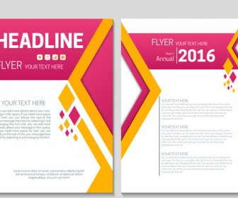 Colorful Annual Report Flyer Template With Geometric Arrangement