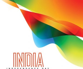 Renkli Arka Plan Ile Yaratıcı Tipografi Hindistan Bağımsızlık Günü Vektör