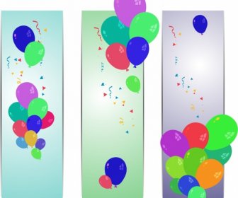 Colorful Balloon Background Sets Flying Objects Ornament