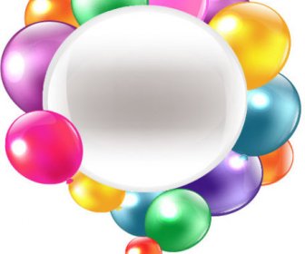 Balon Warna-warni Campuran Desain Vektor