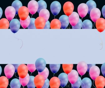 Colorful Balloons Background Card Sketch Blank For Text