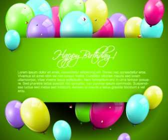 Renkli Balonlar Mutlu Doğum Günü Tebrik Kartları Arka Plan