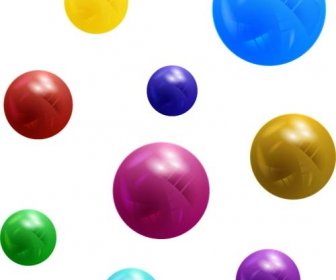 Conjunto De Vector De Elementos De Diseño De Bolas Coloridas
