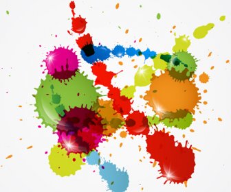 Colorful Blot Spatter Vector Design Set