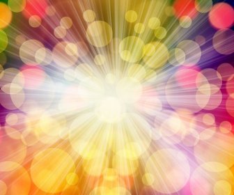 Colorful Bokeh Light With Star Burst Background