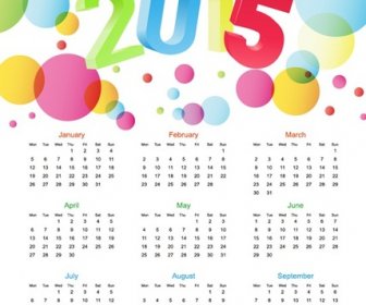 Illustrazione Vettoriale Colorato Calendar15