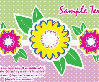 Cartão Colorido Com Flores