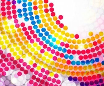 Colorful Circle Dot Background Set Vector