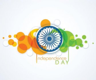 Colorful Circle Pattern With Asoka Indian Independence Day Background