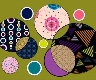 Colorful Circles Background Abstract Geometric Pattern Decoration