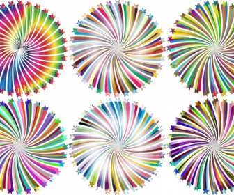 Les Cercles Colorés Vector Illustration Avec Le Style De L’illusion