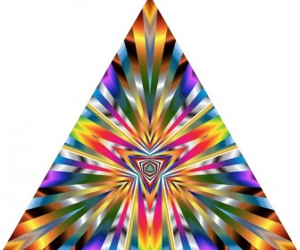 Colorful Delusion Pattern Illustration On Triangles