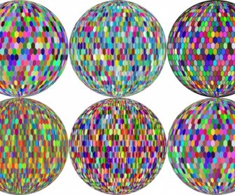 Colorful Disco Balls Collection Vector Illustration