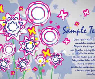Design De Cartão De Flores Coloridas