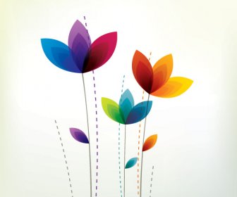 Colorful Flowers Vector Graphic