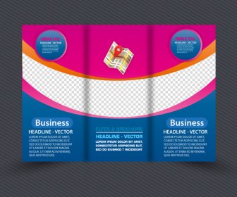 Colorful Flyer Template Design With Curved Line Style