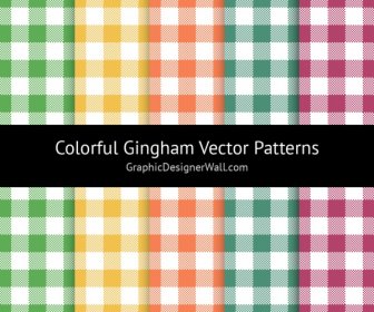 Colorful Gingham Vector Patterns