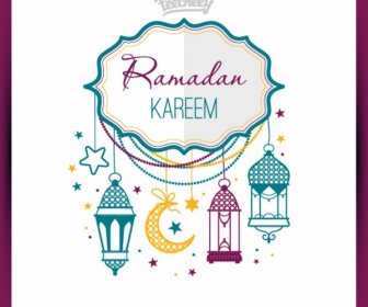 Carte De Voeux Colorée Pour Des Vacances De Ramadan