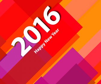 Colorful Happy New Year 2016 Background