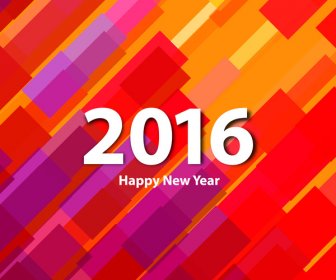 Bunte Frohes Neues Jahr 2016 Karte
