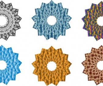 Colorful Kaleidoscope Geometric Design Sets