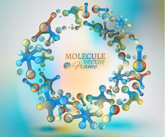 Colorful Molecule Frame Vector