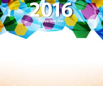 Colorful New Year 2016 Card
