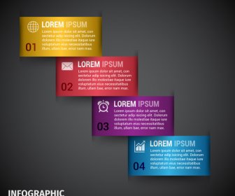 다채로운 종이 접기 스타일 Infographic 단계