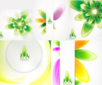 다채로운 식물 배경 디자인 벡터
