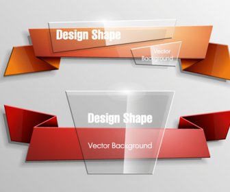 Colorful Shape With Glass Banners Vector Set Colorful Shape With Glass Banners Vector Set