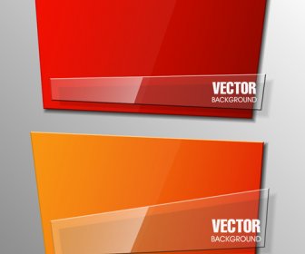 Colorful Shape With Glass Banners Vector Set Colorful Shape With Glass Banners Vector Set
