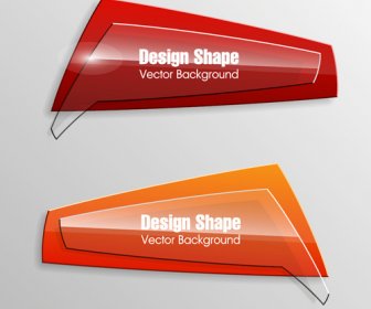 Colorful Shape With Glass Banners Vector Set Colorful Shape With Glass Banners Vector Set