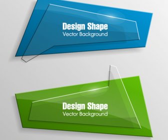 Colorful Shape With Glass Banners Vector Set Colorful Shape With Glass Banners Vector Set