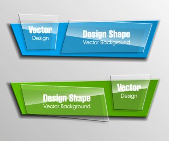 Colorful Shape With Glass Banners Vector Set Colorful Shape With Glass Banners Vector Set