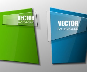 Colorful Shape With Glass Banners Vector Set Colorful Shape With Glass Banners Vector Set