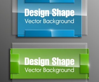 Colorful Forma Con Vetro Banner Vector Set