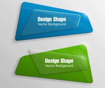 Banners De Forma Colorida Com Vidro Set Vector