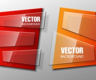 Banners De Forma Colorida Com Vidro Set Vector