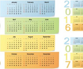 Warna-warni Lengket Notes15 Vektor Kalender