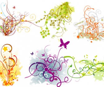 Renkli Swirls Vektör Sanat Grafik