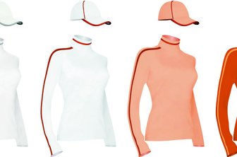 สีสันเสื้อและหมวกชุดแม่แบบเวกเตอร์